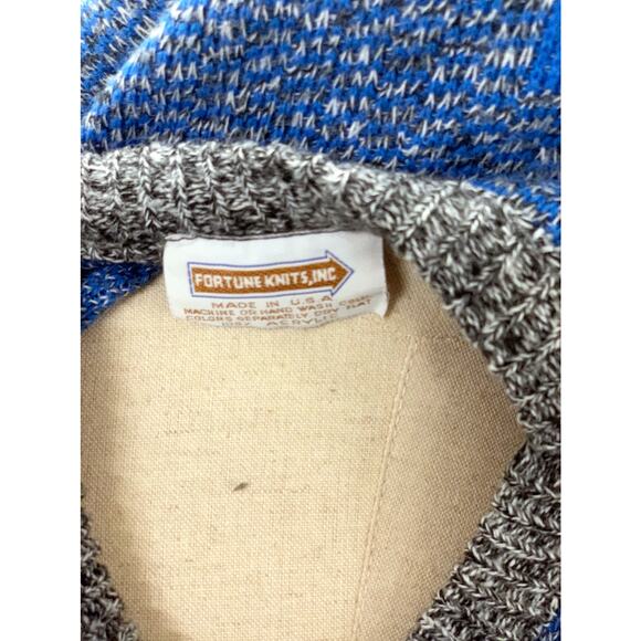 Vintage Fortune Knits, Inc Womens Blue Gray Knit Geometric Sweater Vest - Picture 7 of 8